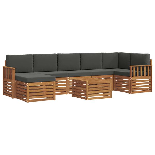 vidaXL &Uuml;lőgarnit&uacute;r&aacute;k 8 pcs Term&eacute;szetes &eacute;s antracit T&ouml;m&ouml;r Ak&aacute;cfa