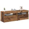 vidaXL 2 db antik fa színű szerelt fa TV-szekrény LED-lámpákkal