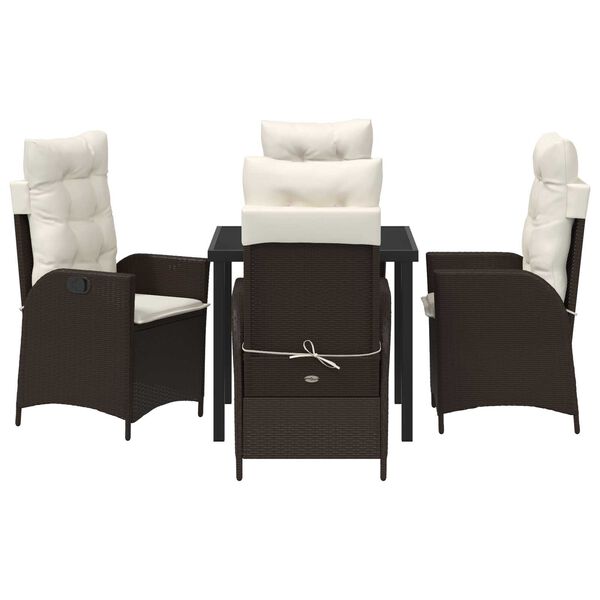 vidaXL Kert &eacute;tkező szett p&aacute;rn&aacute;val 5 pcs Barna polirattan