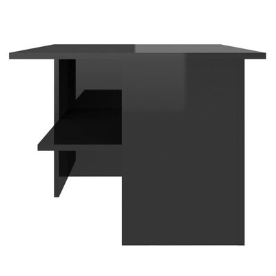 vidaXL magasfényű fekete forgácslap dohányzóasztal 90 x 60 x 46,5 cm