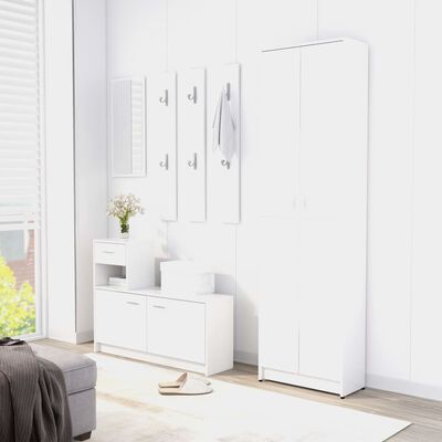 vidaXL fehér forgácslap előszoba bútor 100 x 25 x 76,5 cm