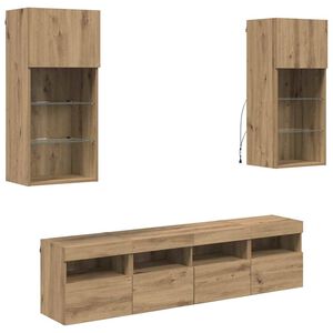 vidaXL TV Fali Egys&eacute;gek LED-del 5 pcs Artisan t&ouml;lgy 40,5 x 30 x 90 cm