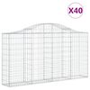 vidaXL 40 db &iacute;ves horganyzott vas gabion kos&aacute;r 200x30x100/120 cm