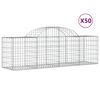 vidaXL 50 db &iacute;ves horganyzott vas gabion kos&aacute;r 200x50x60/80 cm