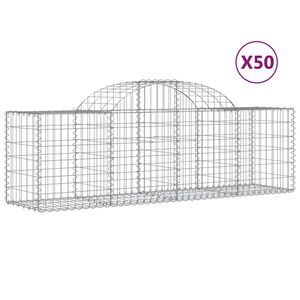 vidaXL 50 db &iacute;ves horganyzott vas gabion kos&aacute;r 200x50x60/80 cm