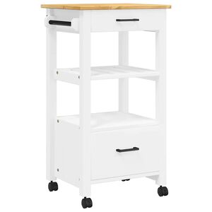 vidaXL MONZA t&ouml;m&ouml;r fenyőfa konyhai kocsi 48 x 40 x 88,5 cm