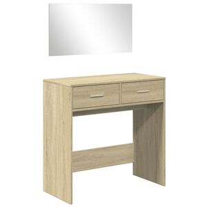vidaXL sonoma t&ouml;lgy sz&iacute;nű f&eacute;s&uuml;lk&ouml;dőasztal t&uuml;k&ouml;rrel 80x39x80 cm