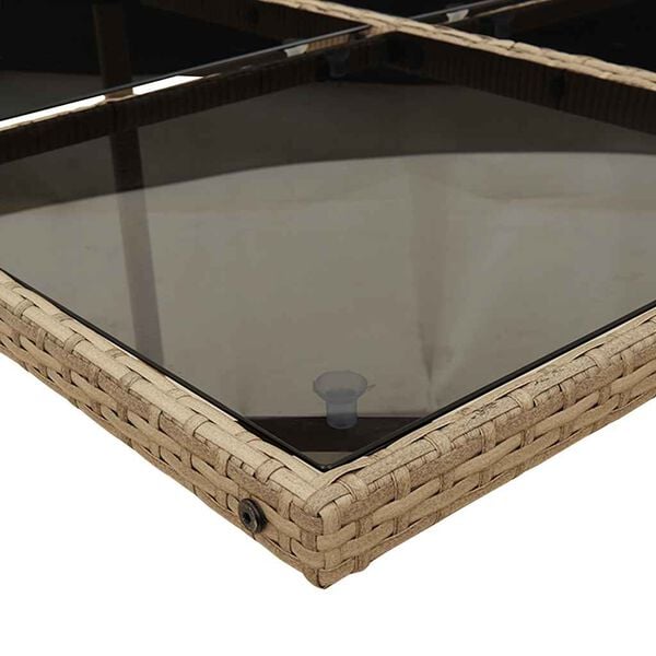 vidaXL 15 r&eacute;szes vegyes b&eacute;zs polyrattan kerti &eacute;tkezőgarnit&uacute;ra p&aacute;rn&aacute;val