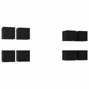 vidaXL Fali TV Szekr&eacute;ny 8 pcs Fekete T&ouml;lgy 30,5 x 30 x 30 cm