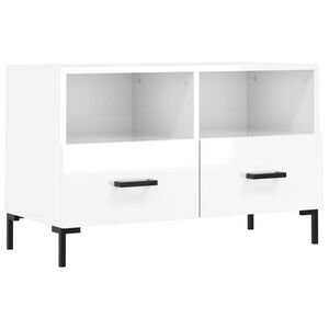 vidaXL feh&eacute;r magasf&eacute;nyű szerelt fa TV-szekr&eacute;ny 80x36x50 cm