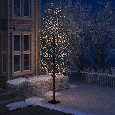 vidaXL cseresznyevirágos karácsonyfa 1200 db meleg fehér LED-del 400cm
