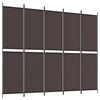 vidaXL 6 paneles barna sz&ouml;vet parav&aacute;n 300 x 220 cm