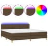 vidaXL barna sz&ouml;vet rug&oacute;s &eacute;s LED-es &aacute;gy matraccal 200x200 cm