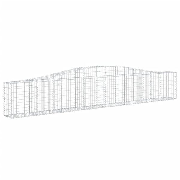 vidaXL 4 db íves horganyzott vas gabion kosár 400x30x60/80 cm