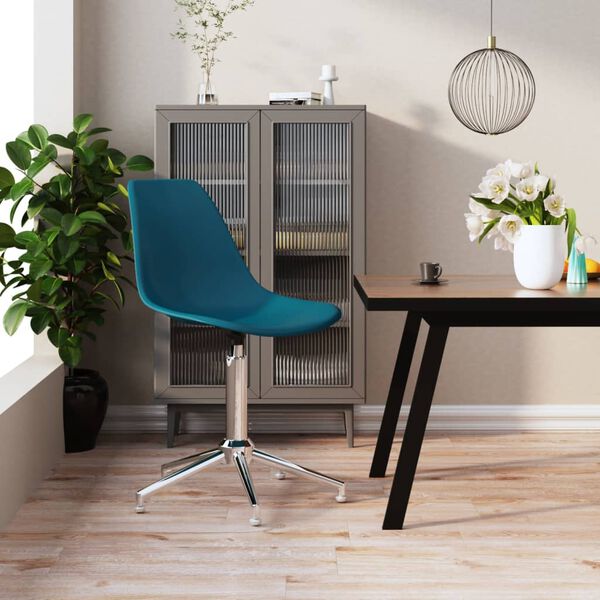 vidaXl türkizkék polipropilén forgó étkezőszék