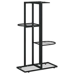 vidaXL fekete 4 szintes ac&eacute;l vir&aacute;gtart&oacute; &aacute;llv&aacute;ny 43 x 22 x 76 cm