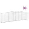 vidaXL 10 db íves horganyzott vas gabion kosár 400x30x100/120 cm