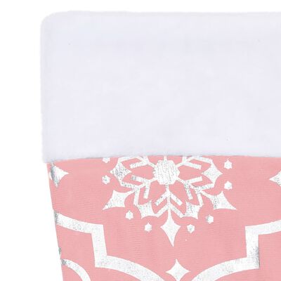 vidaXL fényűző rózsaszín szövet karácsonyfatalp-takaró zoknival 122 cm