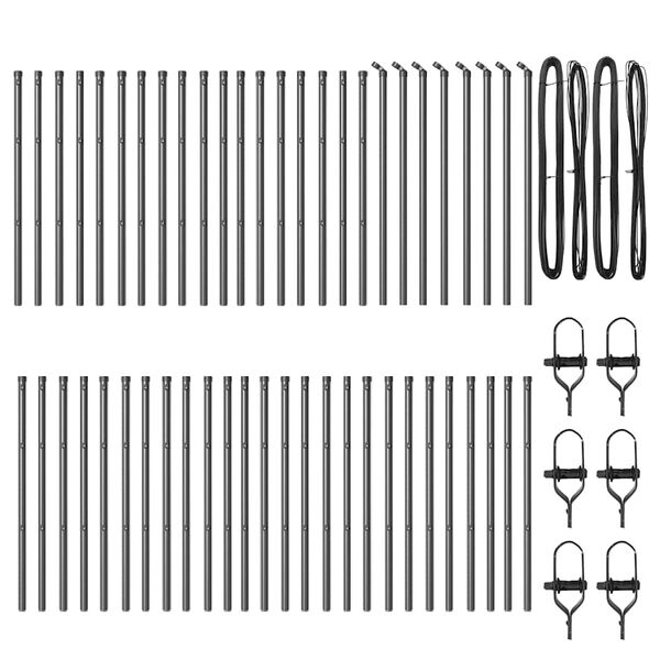 vidaXL Kerítésoszlop Egyéb 52 pcs Szürke 3,2 x 3,2 x 120 cm Acél