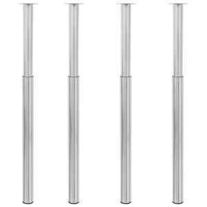 vidaXL 4 db rozsdamentes ac&eacute;l teleszk&oacute;pos asztall&aacute;b 710 mm - 1100 mm