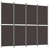 vidaXL 4 paneles barna sz&ouml;vet parav&aacute;n 200x220 cm