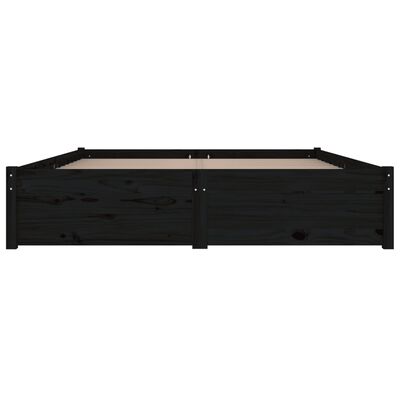 vidaXL fekete ágykeret fiókokkal 200x200 cm