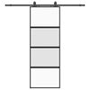 vidaXL fekete edzett &uuml;veg tol&oacute;ajt&oacute; f&eacute;mszerel&eacute;k szettel 76x205 cm