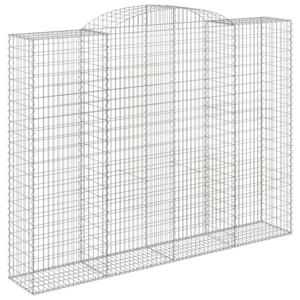 vidaXL 4 db íves horganyzott vas gabion kosár 300x50x220/240 cm