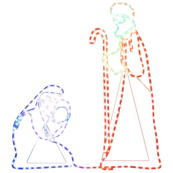 vidaXL kar&aacute;csonyi M&aacute;ria &eacute;s J&oacute;zsef figura 264 LED-del 40x55 / 38x100 cm