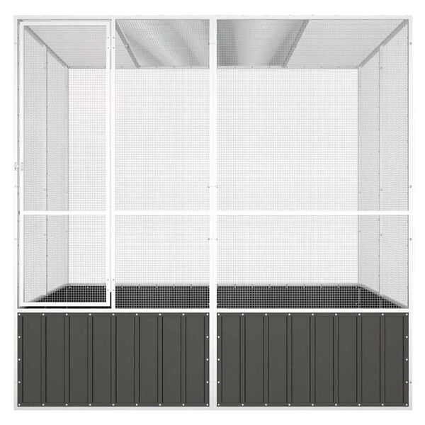 vidaXL antracitszürke horganyzott acél madárketrec 213,5x217,5x211,5cm