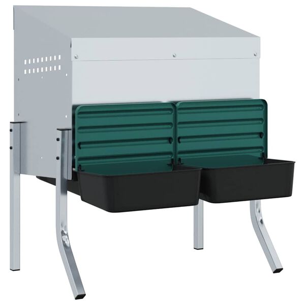 vidaXL horganyzott ac&eacute;l csirkef&eacute;szkelől&aacute;da 2 rekesszel &eacute;s l&aacute;bakkal