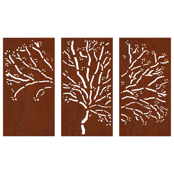 vidaXL 3 db famint&aacute;s corten ac&eacute;l kerti fald&iacute;sz 105 x 55 cm