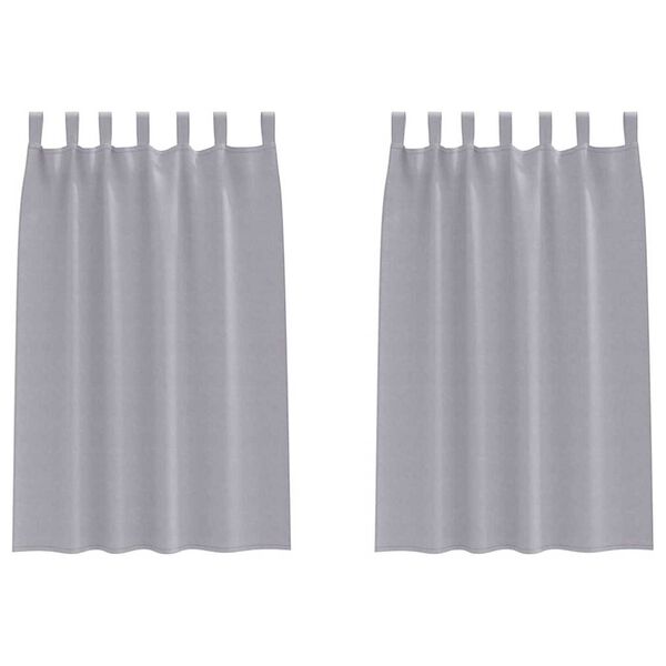 vidaXL Fekete F&uuml;gg&ouml;ny Gyűrűkkel 2 pcs F&eacute;m Sz&uuml;rke 175 x 140 cm