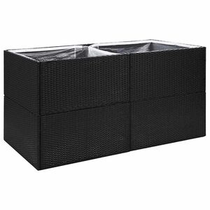 vidaXL fekete polyrattan kerti &uuml;ltetől&aacute;da 157x80x80 cm