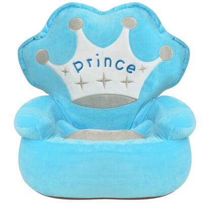 vidaXL kék prince-feliratos plüss gyerekszék