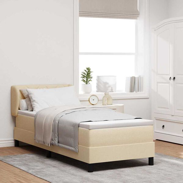 vidaXL Boxrug&oacute;s &aacute;gy matracmal fejt&aacute;ml&aacute;val Kr&eacute;m 80 x 200 cm sz&ouml;vet