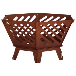 vidaXL Tűzrak&oacute; Rozsd&aacute;s 60 x 53 x 30 cm Időj&aacute;r&aacute;s&aacute;ll&oacute; Ac&eacute;l
