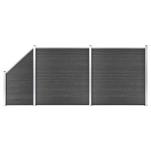 vidaXL fekete WPC ker&iacute;t&eacute;spanelszett 446 x (105-186) cm