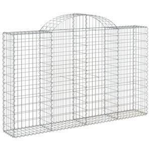 vidaXL &iacute;ves horganyzott vas gabion kos&aacute;r 200x30x120/140 cm