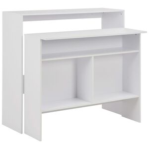 vidaXL feh&eacute;r b&aacute;rasztal 2 asztallappal 130 x 40 x 120 cm