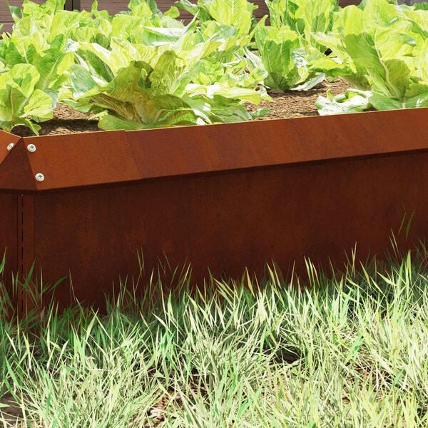 vidaXL Csiga ker&iacute;t&eacute;s 4 pcs Rozsd&aacute;s 50 x 3,5 x 25 cm Időj&aacute;r&aacute;s&aacute;ll&oacute; ac&eacute;l