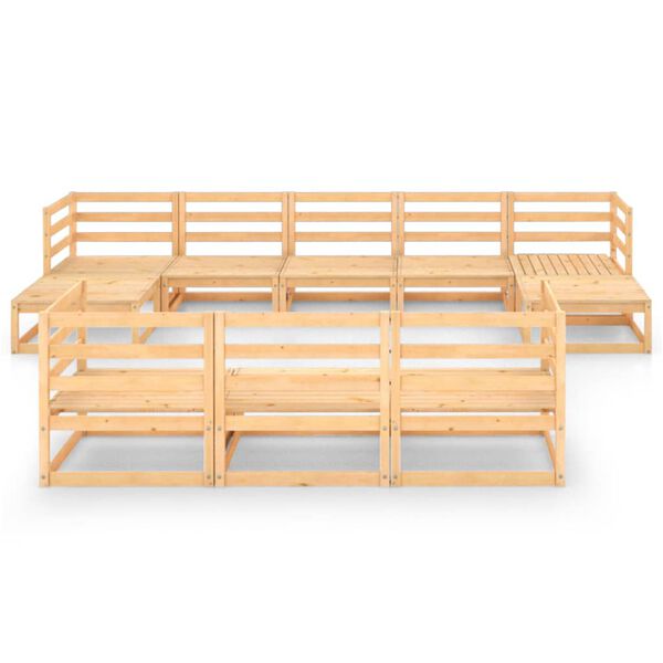 vidaXL 10 r&eacute;szes t&ouml;m&ouml;r fenyőfa kerti &uuml;lőgarnit&uacute;ra