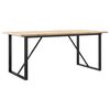 vidaXL t&ouml;m&ouml;r fenyőfa &eacute;s ac&eacute;l &eacute;tkezőasztal O-v&aacute;zzal 180x90x75,5 cm
