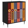 vidaXL Sz&eacute;f ESSEN Fekete T&ouml;lgy 69 x 33 x 76 cm Szerelt Fa