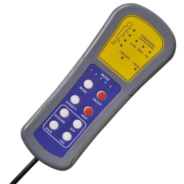 vidaXL krémszínű műbőr masszázsfotel lábzsámollyal