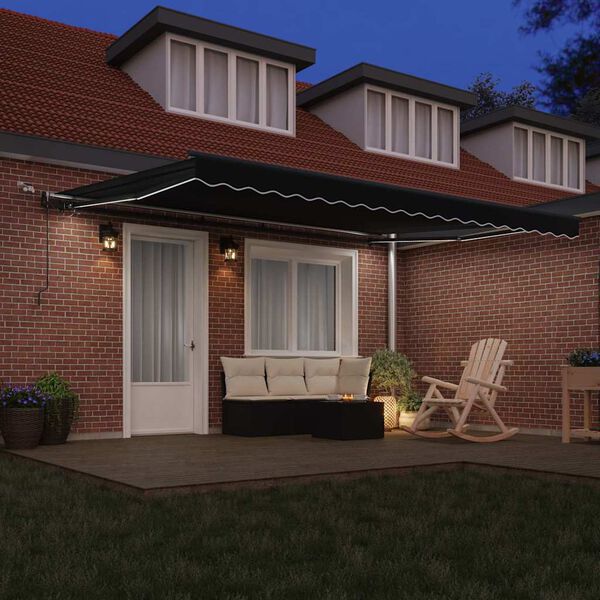 vidaXL Napernyő Anyag tartalmaz Fekete 450 &times; 350 cm Poli&eacute;szter