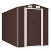 vidaXL s&ouml;t&eacute;tbarna horganyzott ac&eacute;l kerti f&eacute;szer 192 x 357 x 223 cm