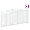 vidaXL 3 db &iacute;ves horganyzott vas gabion kos&aacute;r 400x30x160/180 cm