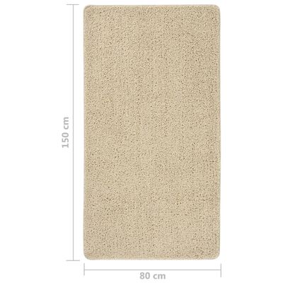 vidaXL krémszínű csúszásmentes bozontos szőnyeg 80 x 150 cm