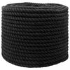 vidaXL Pamut K&ouml;t&eacute;l 10 mm 100 m Fekete 100% Pamut